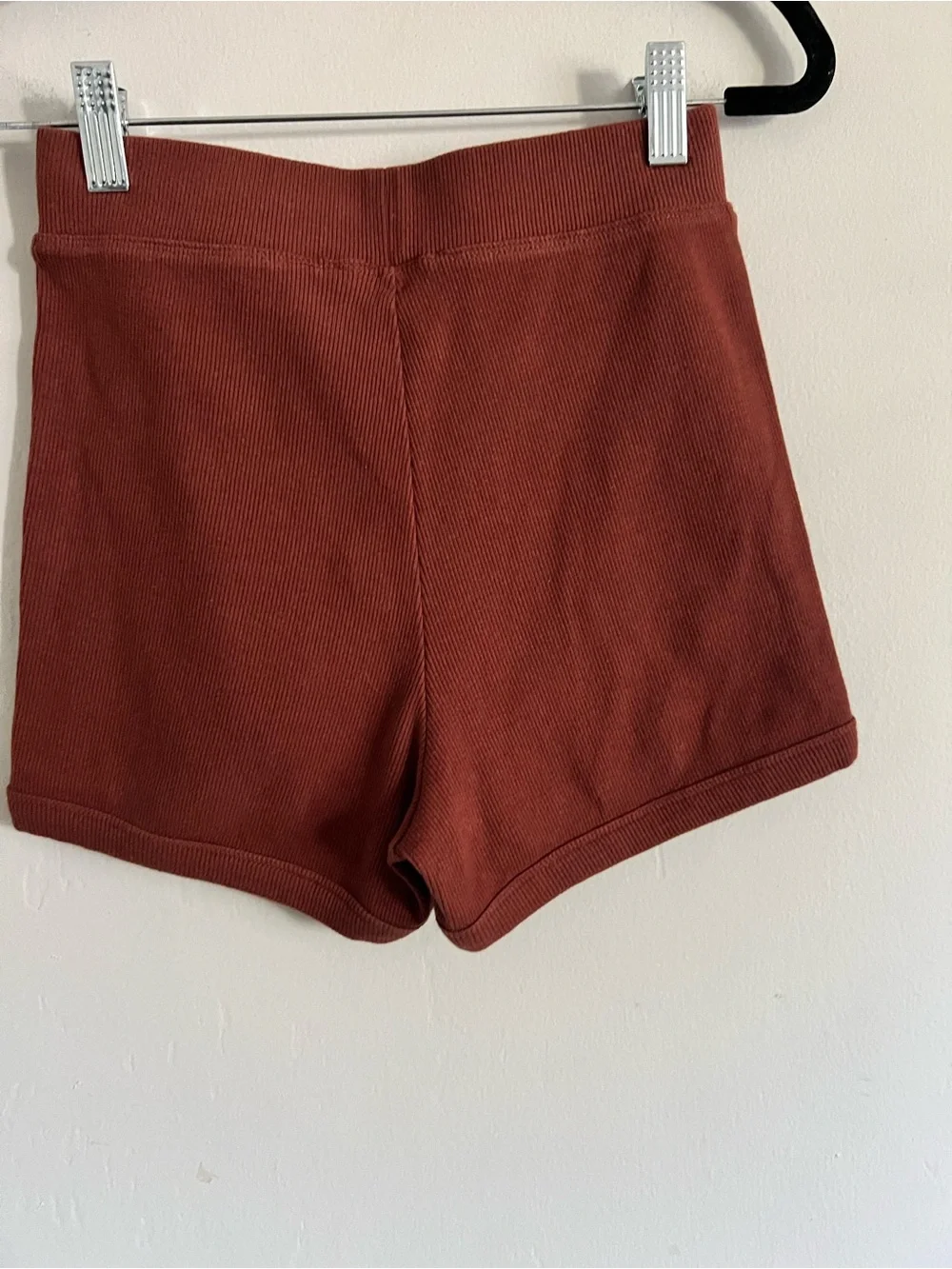 Zara Ribbed High-Waist Shorts Sz Small